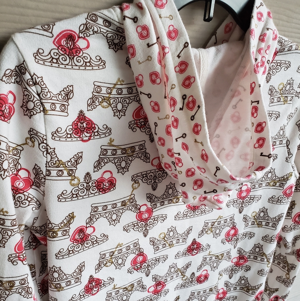 LIMITED TOO Cute Pastel Cream Pink Lockheart Kawaii Princess Graphic Hoodie - Picture 11 of 15